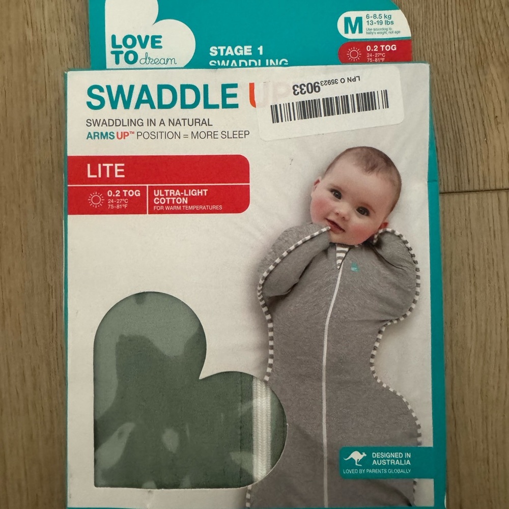 Love to Dream Swaddle Up Lite green Sleep Sack